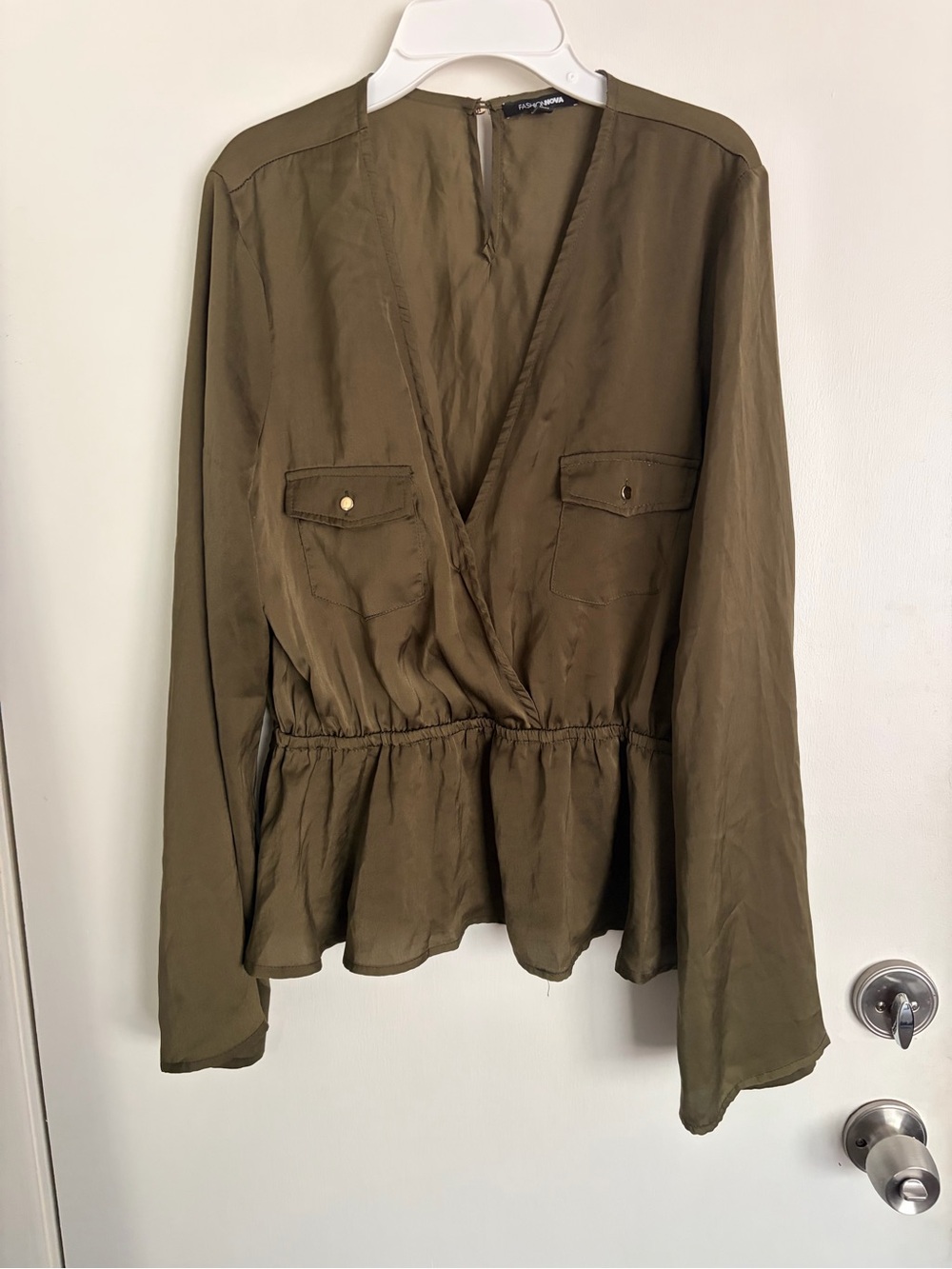 Fashion Nova Olive Green Women's Top